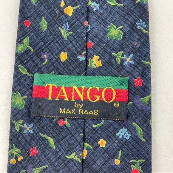Tango Max Raab Tie Mens Blue Floral - Picture 4 of 5